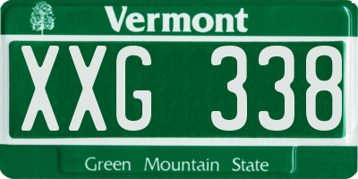 VT license plate XXG338