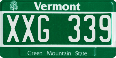 VT license plate XXG339
