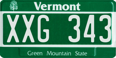 VT license plate XXG343