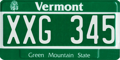 VT license plate XXG345