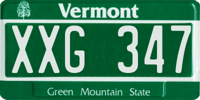 VT license plate XXG347