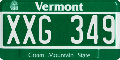 VT license plate XXG349