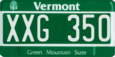 VT license plate XXG350