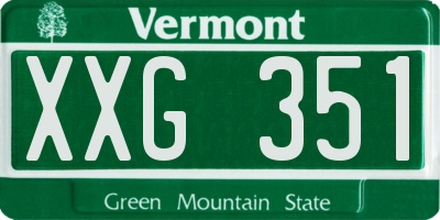 VT license plate XXG351