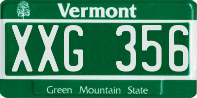 VT license plate XXG356