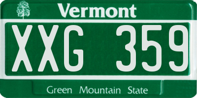 VT license plate XXG359