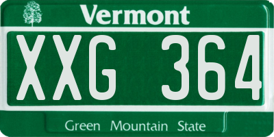 VT license plate XXG364