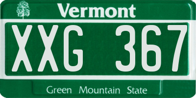VT license plate XXG367