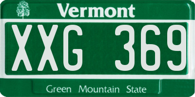 VT license plate XXG369