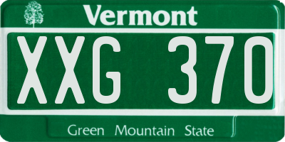 VT license plate XXG370