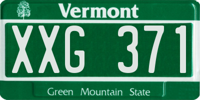 VT license plate XXG371