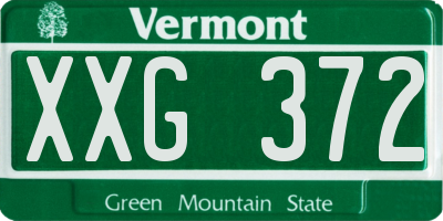 VT license plate XXG372