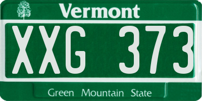 VT license plate XXG373