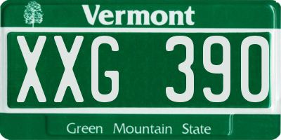 VT license plate XXG390
