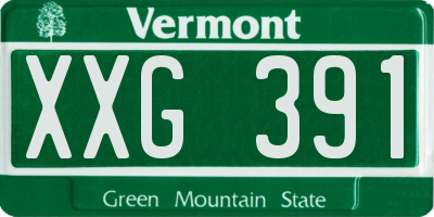 VT license plate XXG391