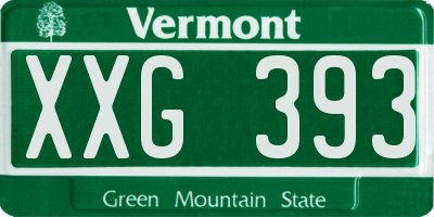 VT license plate XXG393