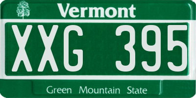 VT license plate XXG395