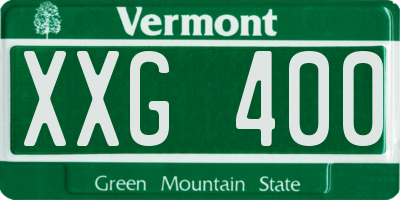 VT license plate XXG400