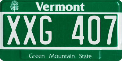 VT license plate XXG407