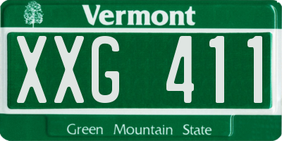 VT license plate XXG411