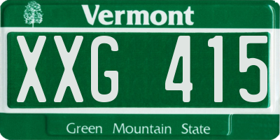 VT license plate XXG415