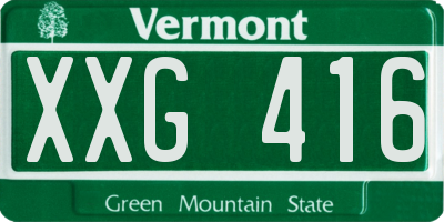 VT license plate XXG416
