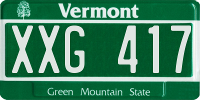 VT license plate XXG417