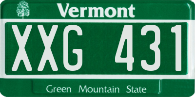 VT license plate XXG431