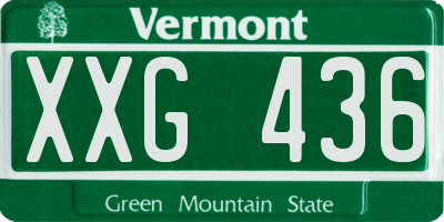 VT license plate XXG436