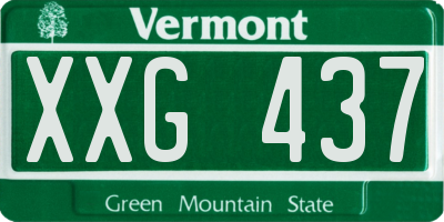 VT license plate XXG437
