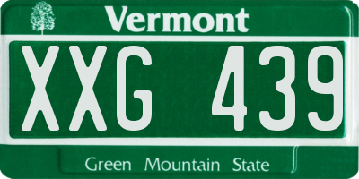 VT license plate XXG439