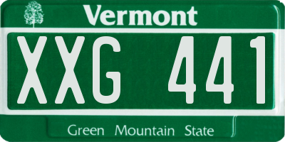 VT license plate XXG441