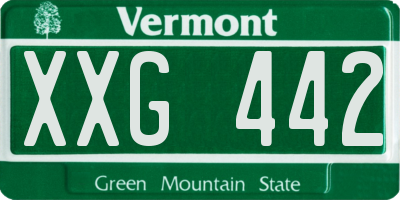 VT license plate XXG442