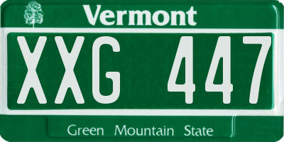 VT license plate XXG447