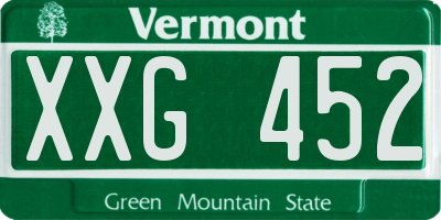 VT license plate XXG452