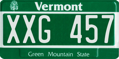 VT license plate XXG457