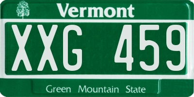 VT license plate XXG459