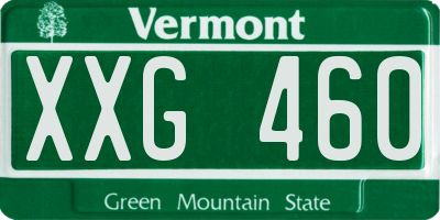 VT license plate XXG460