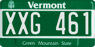 VT license plate XXG461