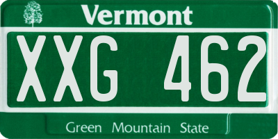 VT license plate XXG462