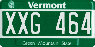 VT license plate XXG464