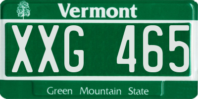 VT license plate XXG465