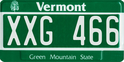 VT license plate XXG466