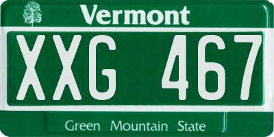 VT license plate XXG467