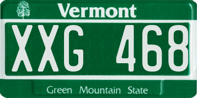 VT license plate XXG468