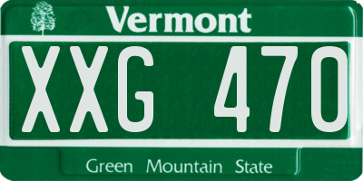 VT license plate XXG470