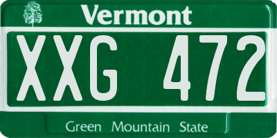 VT license plate XXG472