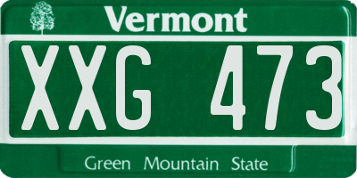 VT license plate XXG473