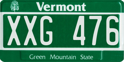 VT license plate XXG476