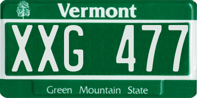 VT license plate XXG477